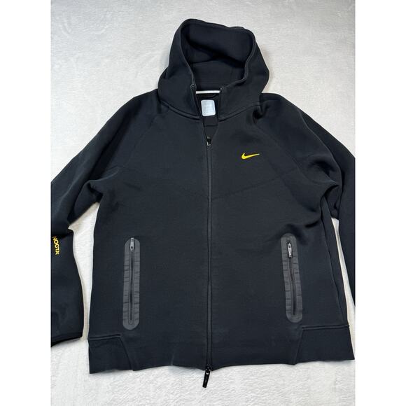 Nike NOCTA Tech Fleece Full Zip Hoodie Black Yellow XL Drake Collaboration - Picture 1 of 10
